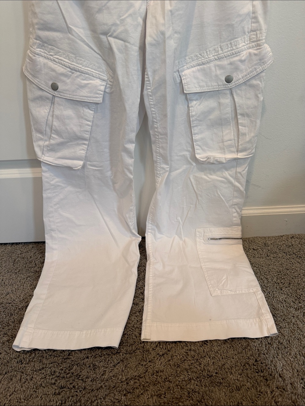 White Cargo Pants - Picture 3 of 5
